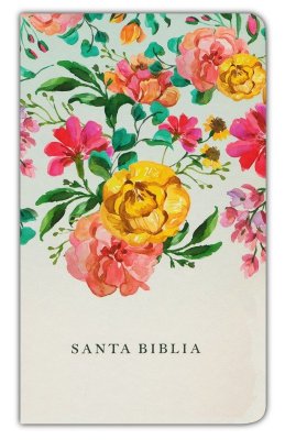 Biblia reina valera 1960 tamaño manual, tapa dura, flores ro